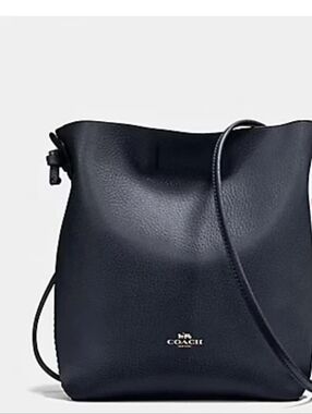 COACH DERBY CROSSBODY BAG PEBBLED- LIJE NEW- BLACK LEATHER-